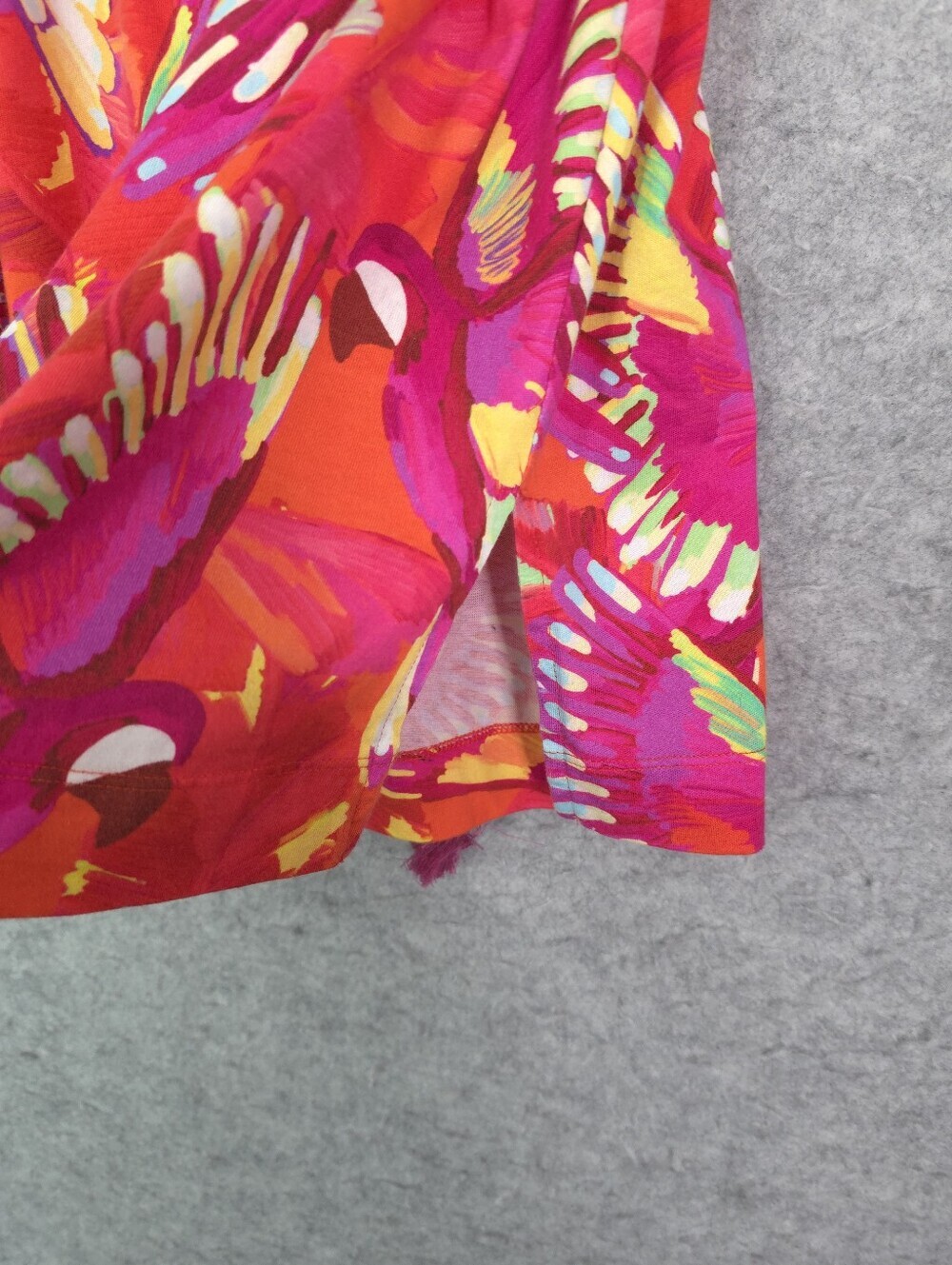 FARM Rio Orange Flying Birds Organic Cotton Jersy Mini Dress Padded Shoulders - Picture 3 of 9